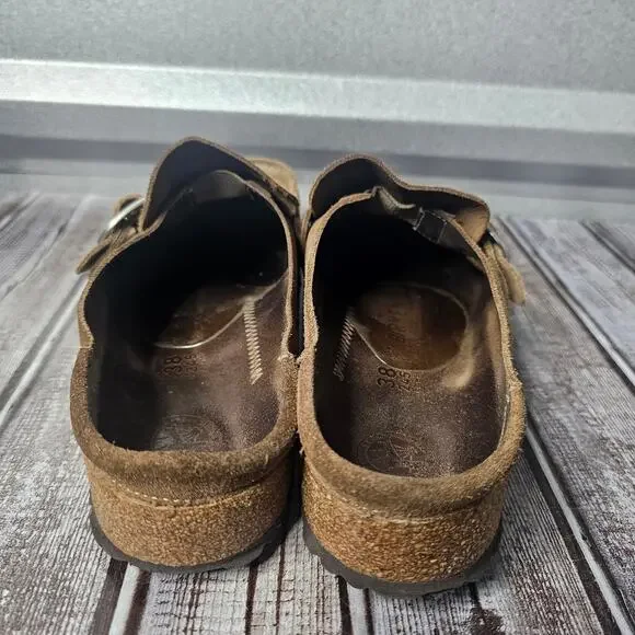 Birkenstock Buckley suede leather slip on clogs mules slides women's size 38 - Picture 3 of 8